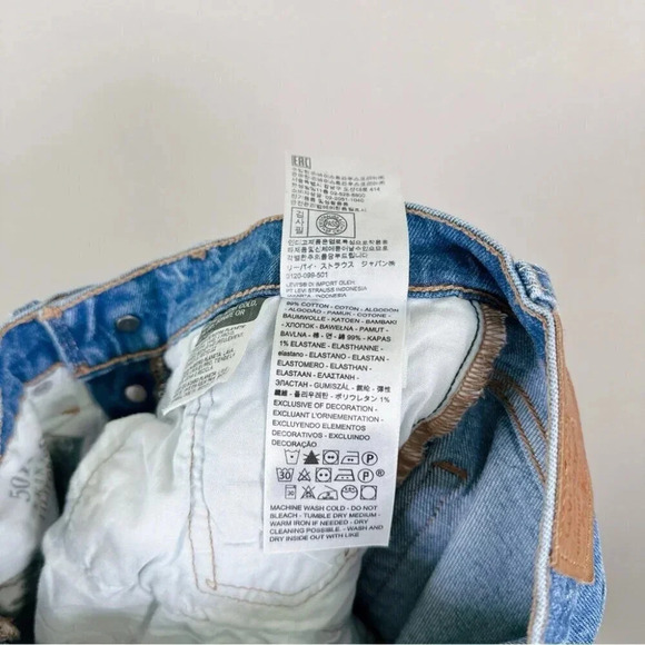Levi's Womens Size 24x28 501 Skinny Jeans In Jive Tides Fay Hem - Picture 11 of 16